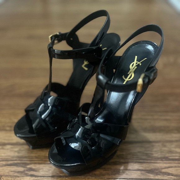 Saint Laurent Tribute T-Strap Platform Sandal - Picture 6 of 13